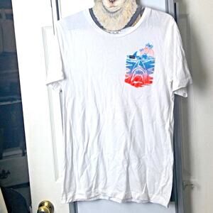 Hurley Pocket T Shirt Shark Attack White Teen XL Discount Shipping